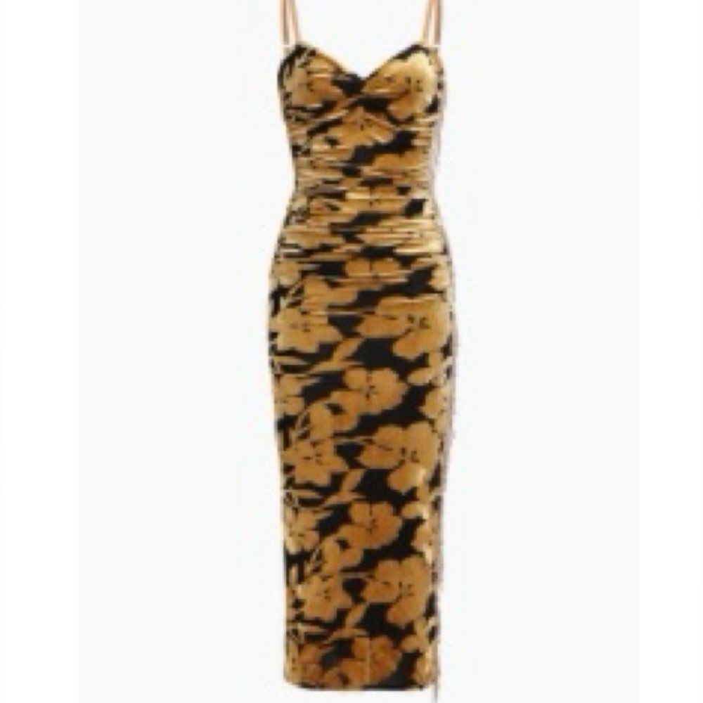 Chic Black and Gold Floral Mini Dress